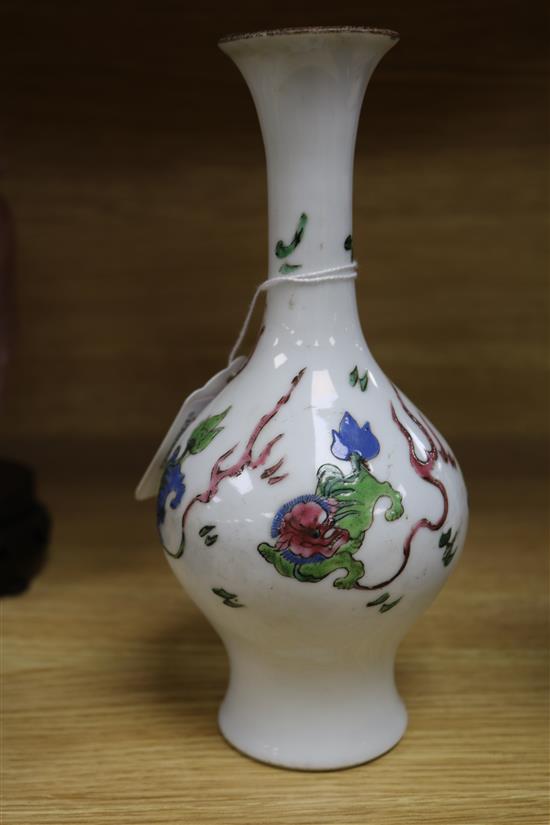 A Chinese 19th century bottle vase height 20.5cm